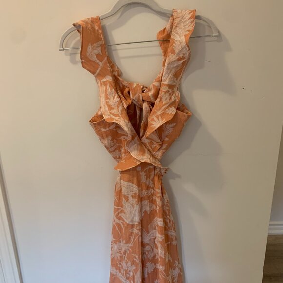 H&M NWT jumpsuit with ruffle straps and open back with ties. Size small. - Picture 10 of 12